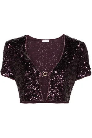 Oseree Cropped cardigan med pailletter