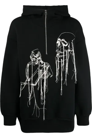 Alexander McQueen Strikket hættetrøje med dødningehovedtryk