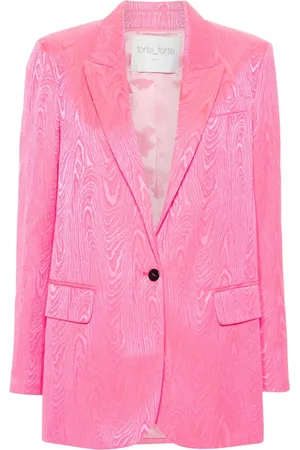 FORTE FORTE Enkeltradet blazer i marmor-jacquard
