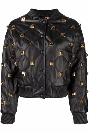 Philipp Plein Quiltet bomberjakke med nitter