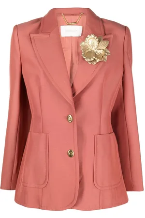 ZIMMERMANN Enkeltradet blazer med blomstret applikation