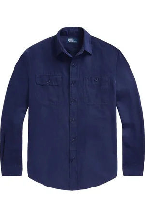 Ralph Lauren Skjorte i hørblanding med knapper