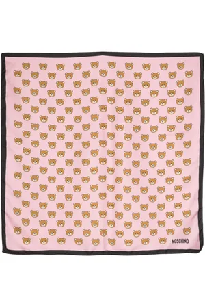 Moschino Foulard i silke med bamsetryk