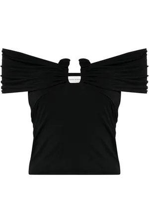 MAGDA BUTRYM Cropped bluse med off-shoulder-snit