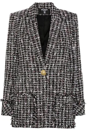 Balmain Enkeltradet jakke i tweed