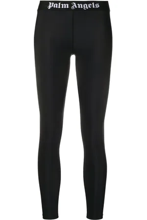 Palm Angels Cropped leggings med logobånd i taljen
