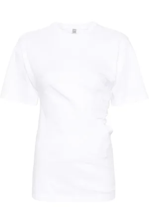 Totême Asymmetrisk T-shirt i økologisk bomuld