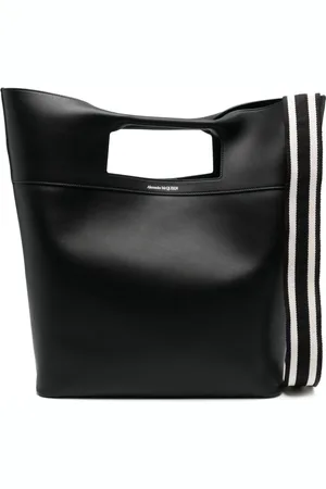 Alexander McQueen Tote i læder med logotryk