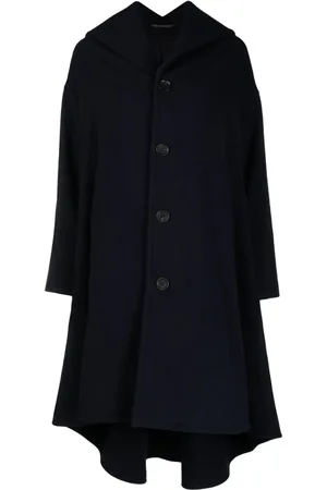 YOHJI YAMAMOTO Lang frakke med udskæringsdetalje i kraven