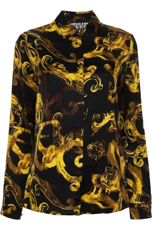 VERSACE T-shirt med Watercolour Couture-tryk