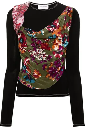 Marine Serre Regenerated Scarves T-shirt med drapering