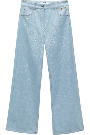 Msgm Jeans med brede ben og logoapplikation