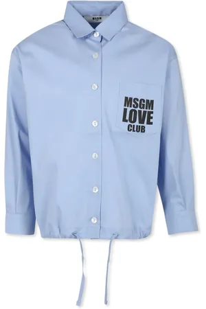 Msgm Skjorte med logotryk og snoretræk