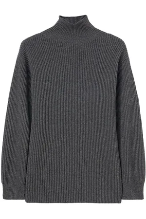 Jil Sander Ribstrikket trøje med høj hals