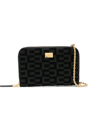 Elisabetta Franchi La Dame mobil-pung med flock-tekstur og monogram