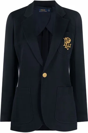 Ralph Lauren Dobbeltradet blazer med broderet monogram
