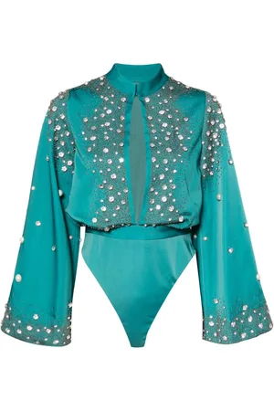 Saiid Kobeisy Langærmet bodysuit med perler