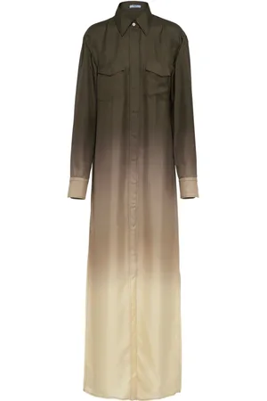 Prada Skjortekjole i silke-twill med ombré effekt