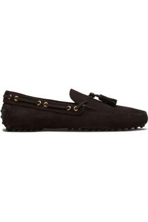 CAR SHOE Loafers i ruskind med kvastdetalje