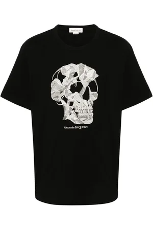 Alexander McQueen T-shirt med dødningehovedbroderi