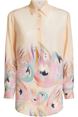 Etro Silkeskjorte med painterly-design