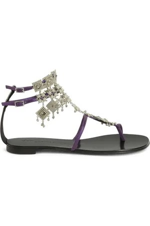 Giuseppe Zanotti Amira sandaler i ruskind med udsmykning