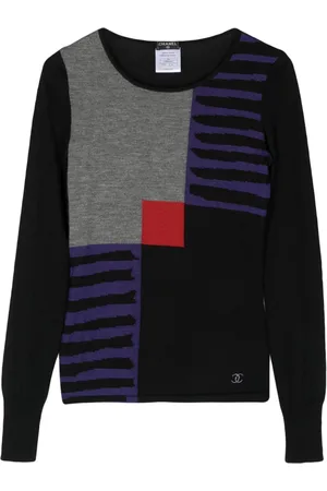 CHANEL Striktrøje med colourblocking fra 2008