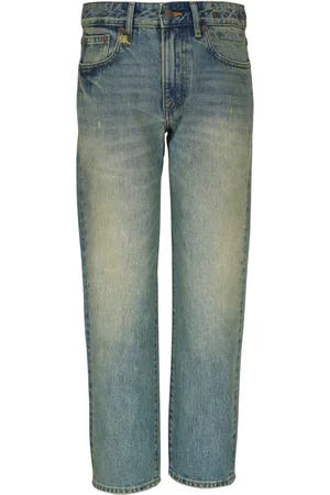 R13 Jeans med lige snit og logoapplikation