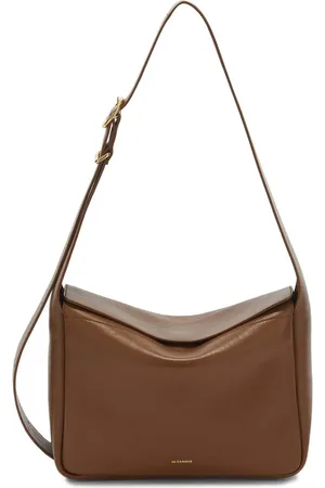 Jil Sander Crossbody-taske i læder med logostempel