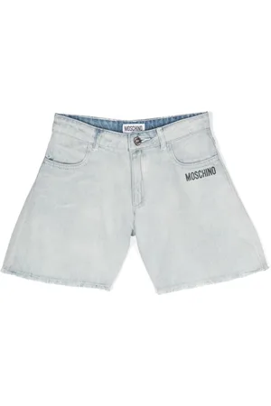 Moschino Denimshorts med frynsekant