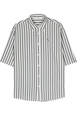 Acne Studios Stribet skjorte med broderet logo