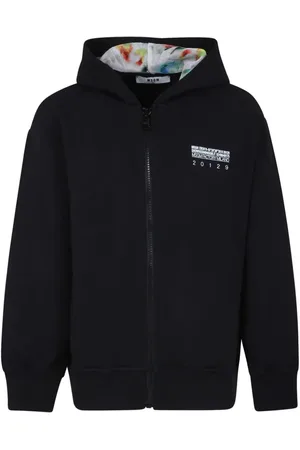 Msgm Hættetrøje med logotryk og lynlås