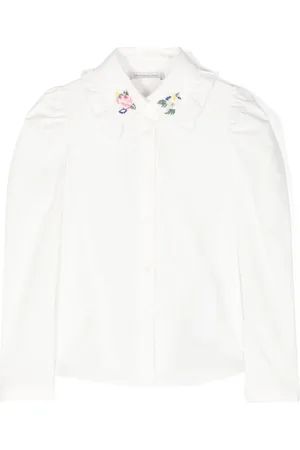 MONNALISA Skjorte med blomster-broderi