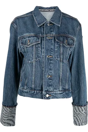 Alexander Wang Denimjakke med logotryk og knapper