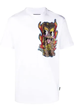 Philipp Plein Kortærmet T-shirt med udsmykning
