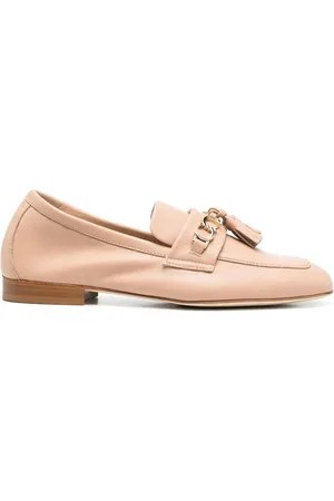 Casadei Kraftige loafers i læder med kædedetalje