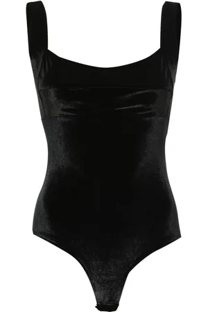 Atu Body Couture Bodysuit i velour med firkantet halsudskæring