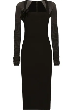 Dolce & Gabbana Midi kjole med tylærmer