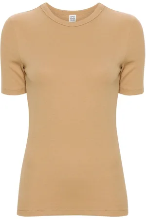 Totême Finribbet T-shirt med rund hals