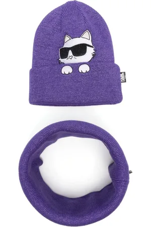 Karl Lagerfeld Choupette sæt med hue og halsedisse