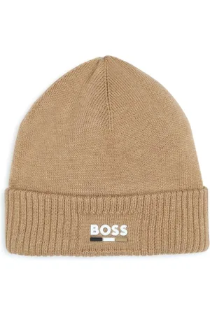 HUGO BOSS Strikket hue med logotryk