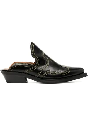 Ganni Western-mules med broderi