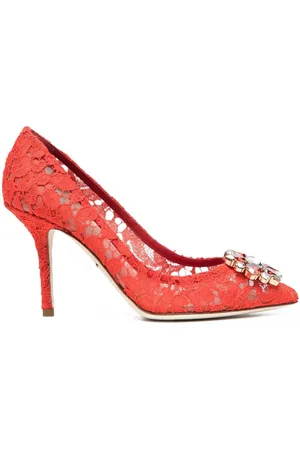 Dolce & Gabbana 60 mm Lace Rainbow pumps med brochedetalje