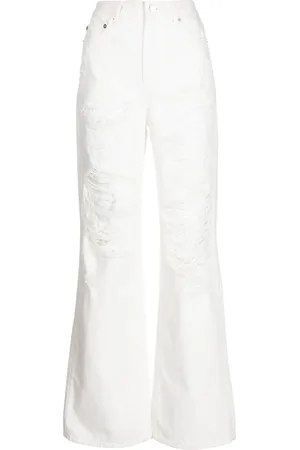 GOEN.J Højtaljede jeans med lige ben og slitageeffekt