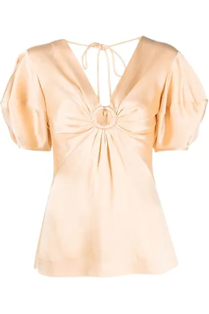 Stella McCartney Bluse i ruche med pufærmer