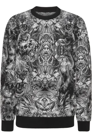 Philipp Plein Tattoo-jacquard trøje med rund hals