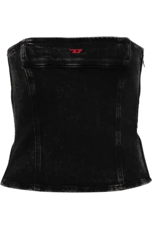 Diesel Stropløs cropped top i denim
