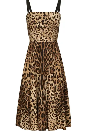 Dolce & Gabbana Mellemlang kjole med leopardtryk