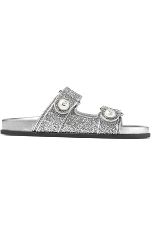 Jimmy Choo Fayence sandaler i læder med glimmer