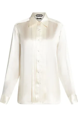 Tom Ford Silkeskjorte med pintuck-detalje